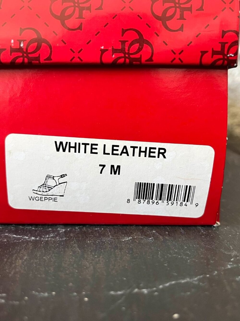 Guess White Leather Wedge Strappy Sandals - Picture 9 of 9